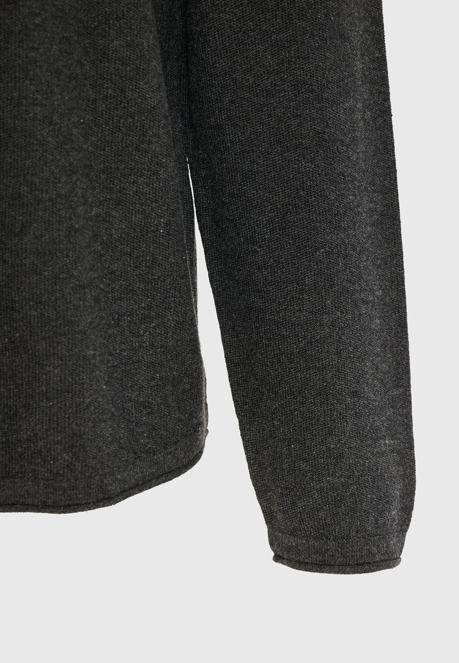 Pulover tricotat simplu cu guler rotund pentru bărbați