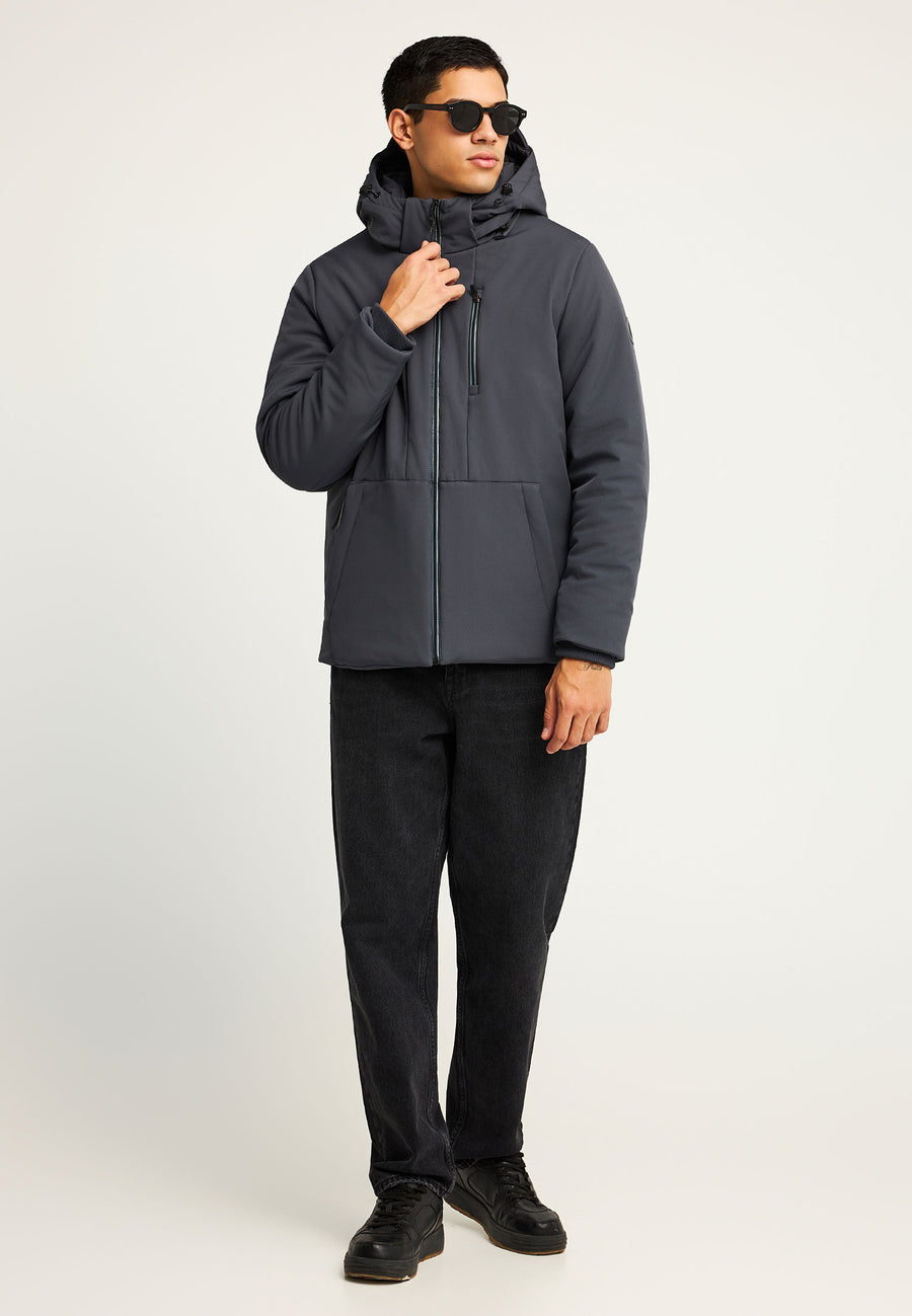 Jachetă casual bărbătească cu glugă