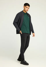 Cardigan tricotat pentru bărbați cu borduri striate