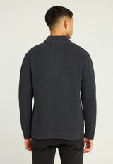 Cardigan tricotat pentru bărbați cu borduri striate