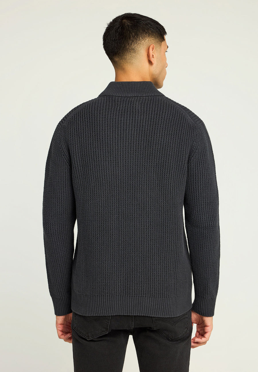 Cardigan tricotat pentru bărbați cu borduri striate