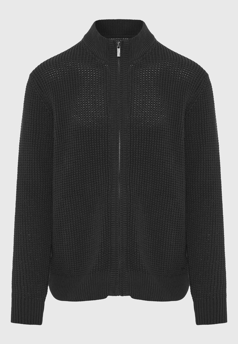 Cardigan tricotat pentru bărbați cu borduri striate