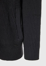 Cardigan tricotat pentru bărbați cu borduri striate