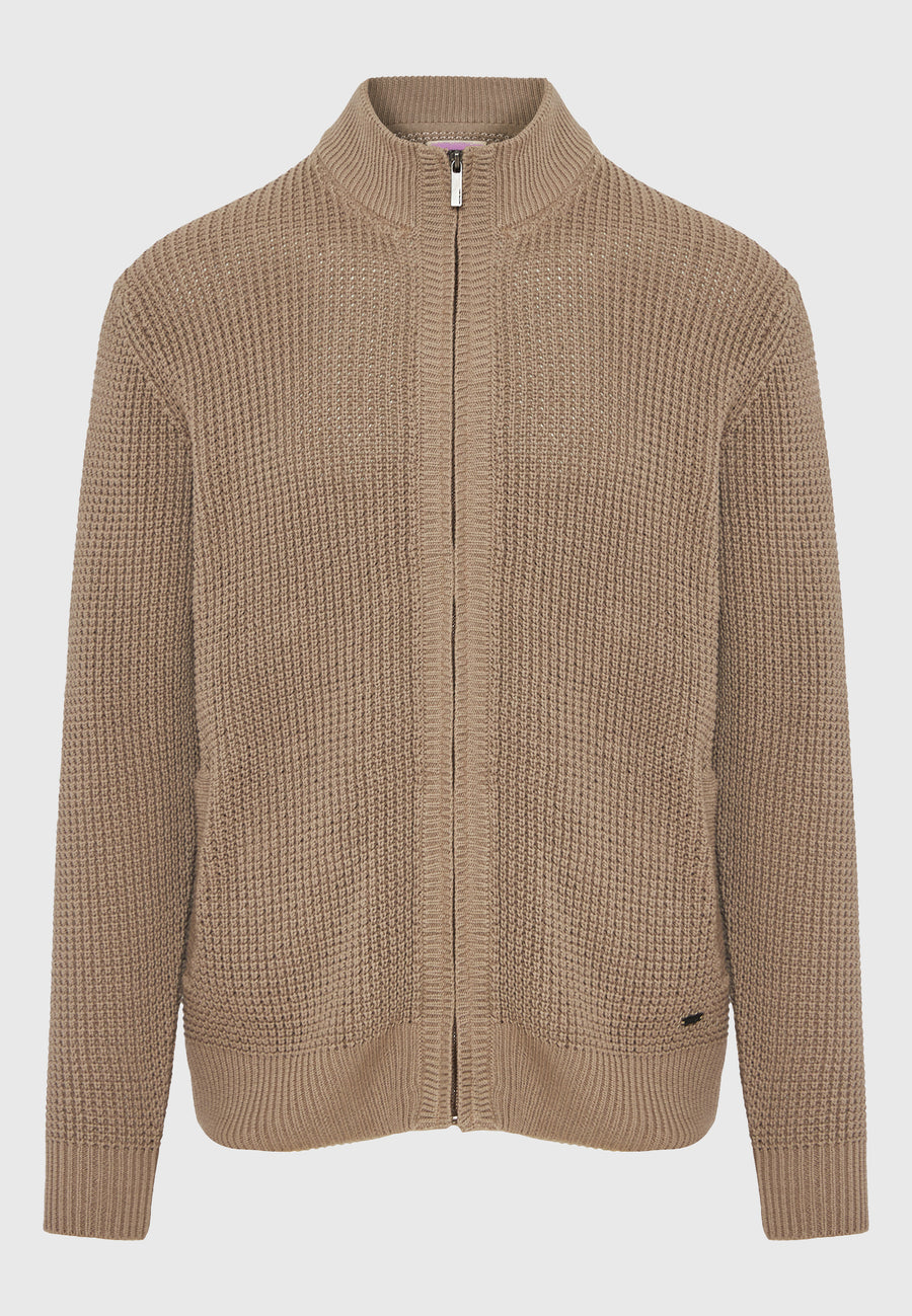 Cardigan tricotat pentru bărbați cu borduri striate