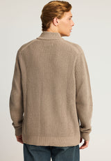 Cardigan tricotat pentru bărbați cu borduri striate