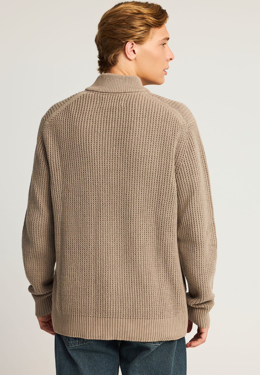 Cardigan tricotat pentru bărbați cu borduri striate