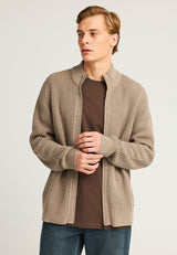 Cardigan tricotat pentru bărbați cu borduri striate