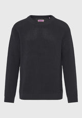 Pulover tricotat simplu cu guler rotund pentru bărbați