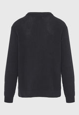 Pulover tricotat simplu cu guler rotund pentru bărbați