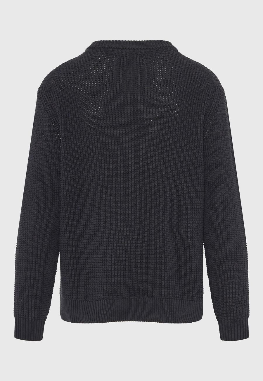 Pulover tricotat simplu cu guler rotund pentru bărbați