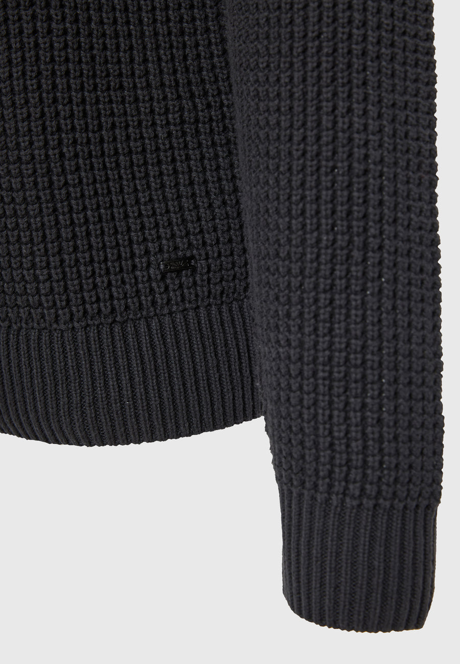 Pulover tricotat simplu cu guler rotund pentru bărbați