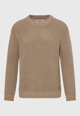 Pulover tricotat simplu cu guler rotund pentru bărbați