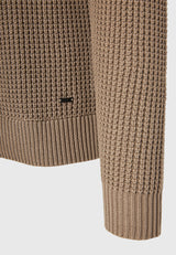 Pulover tricotat simplu cu guler rotund pentru bărbați