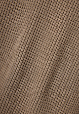 Pulover tricotat simplu cu guler rotund pentru bărbați