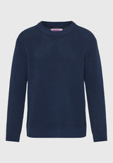 Pulover tricotat simplu cu guler rotund pentru bărbați