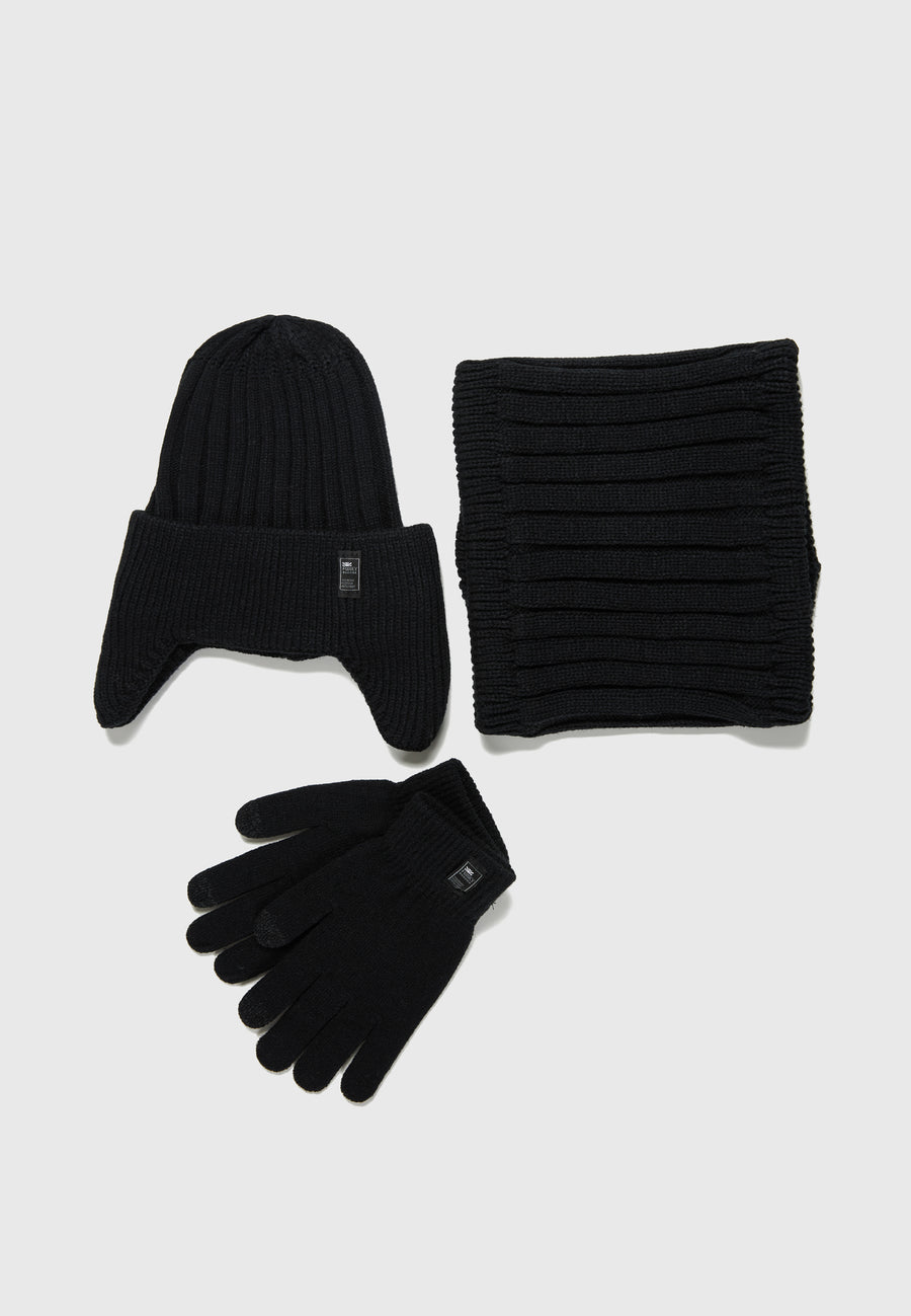 Men's set with gloves, neck warmer & beanie