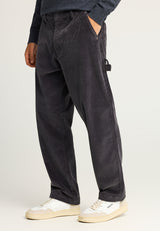 Pantaloni chino din catifea reiată cu talie înaltă pentru bărbați