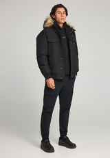 Parka pufoasă pentru bărbați cu glugă detașabilă