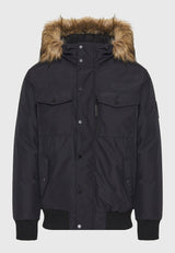 Parka pufoasă pentru bărbați cu glugă detașabilă