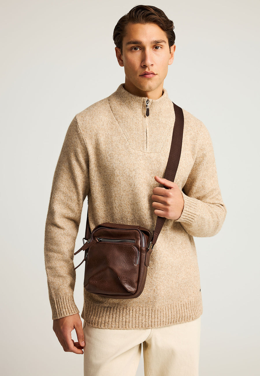 Geantă de umăr bărbătească din piele ecologică (PU)