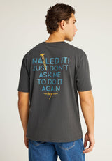 Tricou cu imprimeu text pe spate