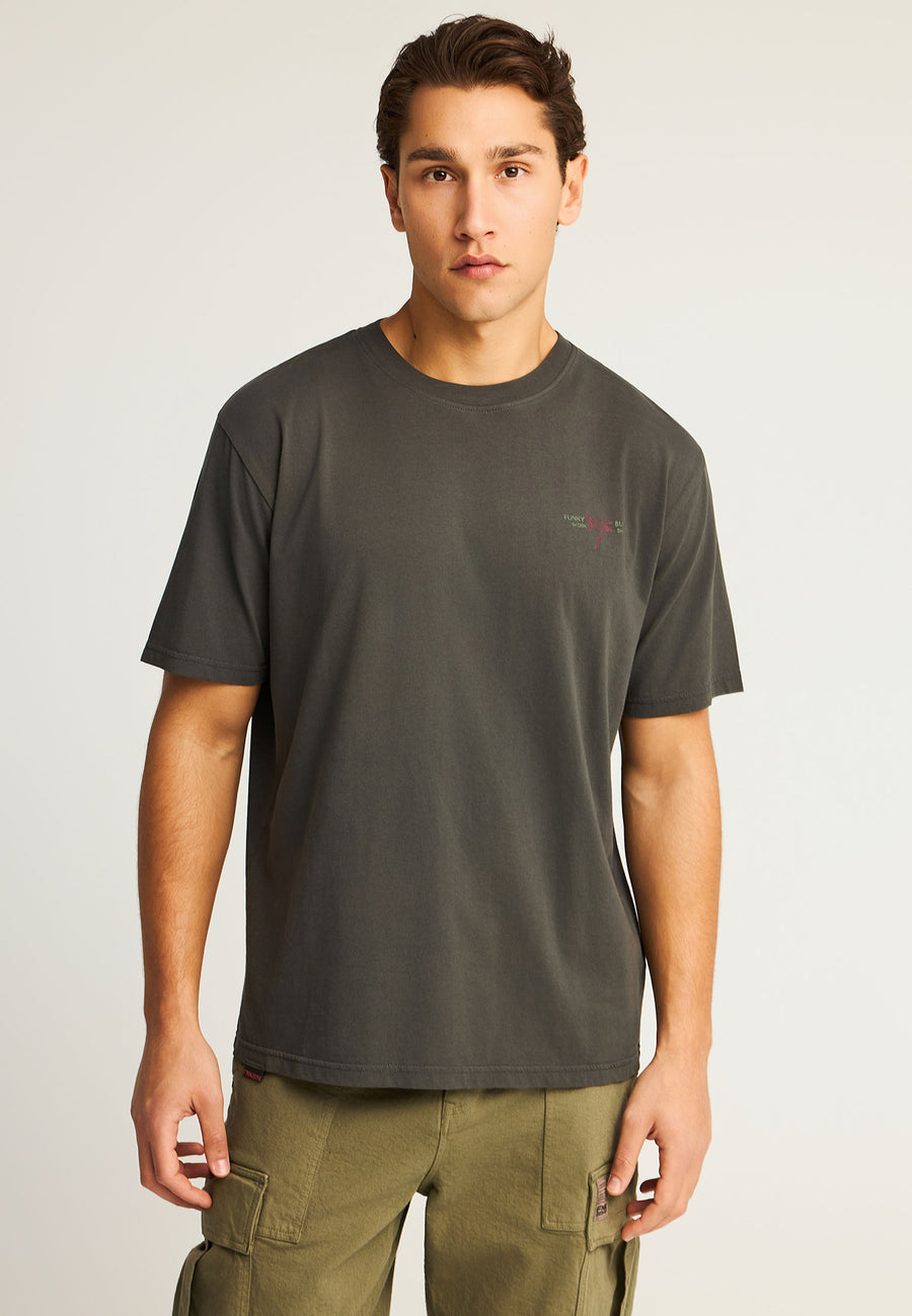 Tricou cu imprimeu text pe spate