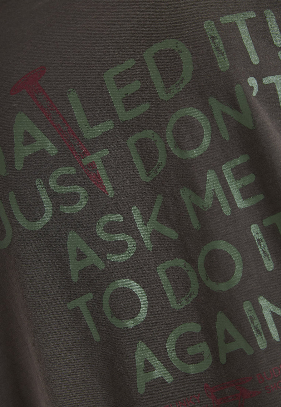 Tricou cu imprimeu text pe spate