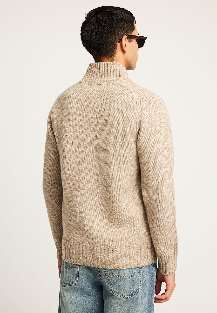 Cardigan tricotat bărbătesc cu guler înalt