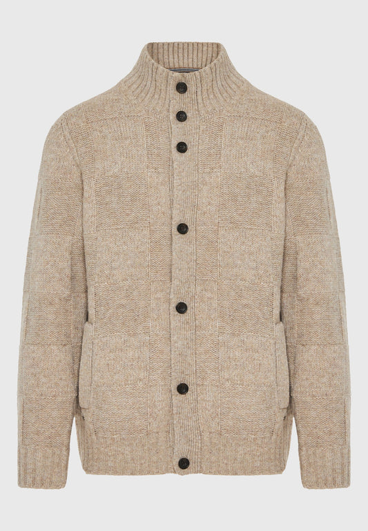 Cardigan tricotat bărbătesc cu guler înalt