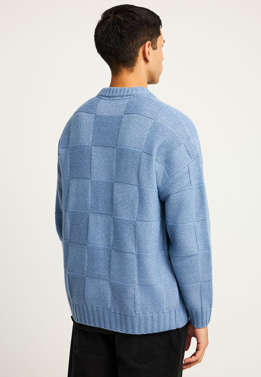 Pulover tricotat cu guler rotund pentru bărbați