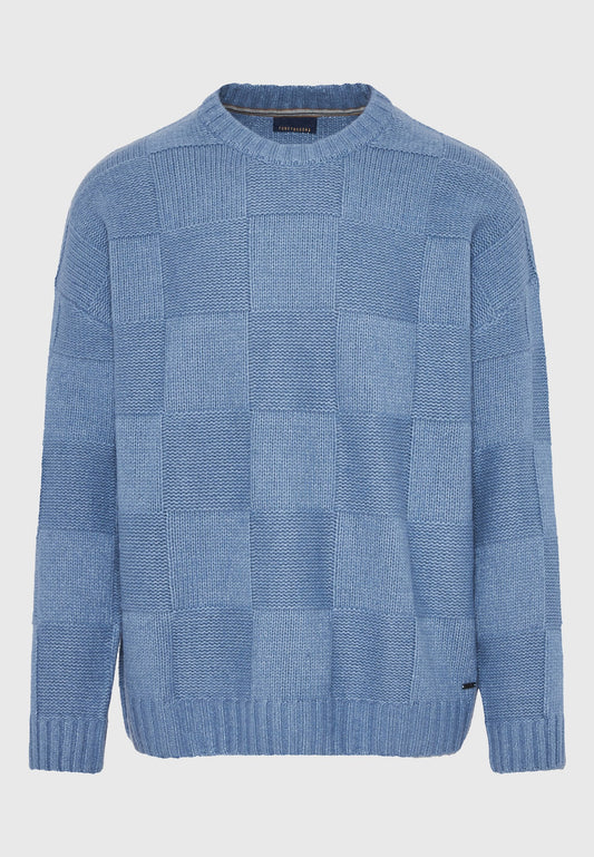 Pulover tricotat cu guler rotund pentru bărbați