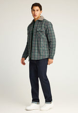 Jachetă casual bărbătească cu guler și model în carouri