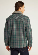 Jachetă casual bărbătească cu guler și model în carouri