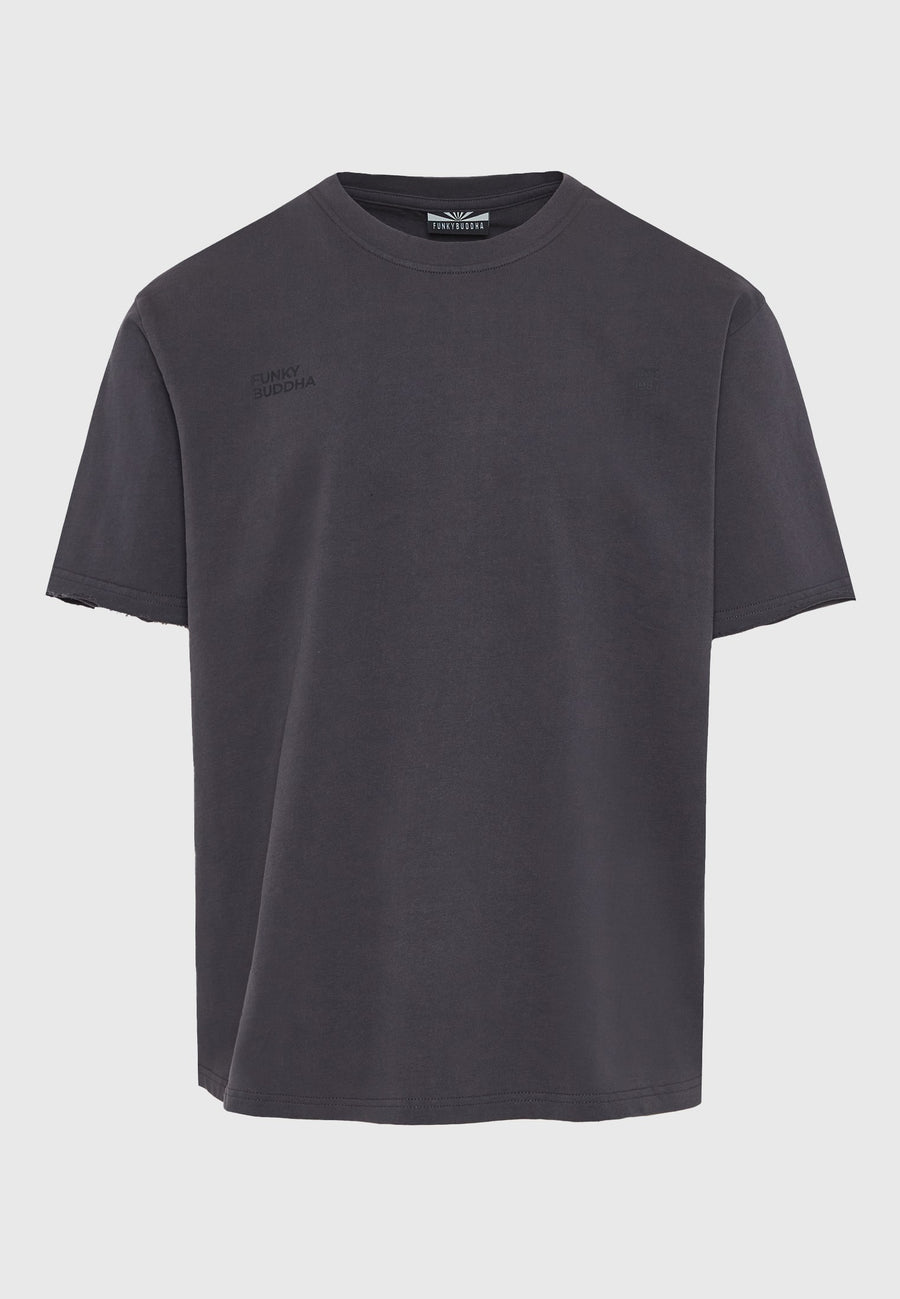 Tricou cu imprimeu text pe spate