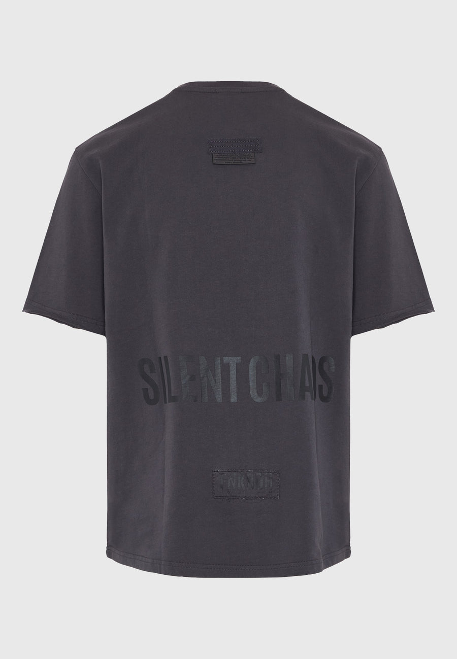 Tricou cu imprimeu text pe spate