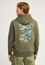 Hanorac cu croială lejeră și imprimeu grafic pe spate