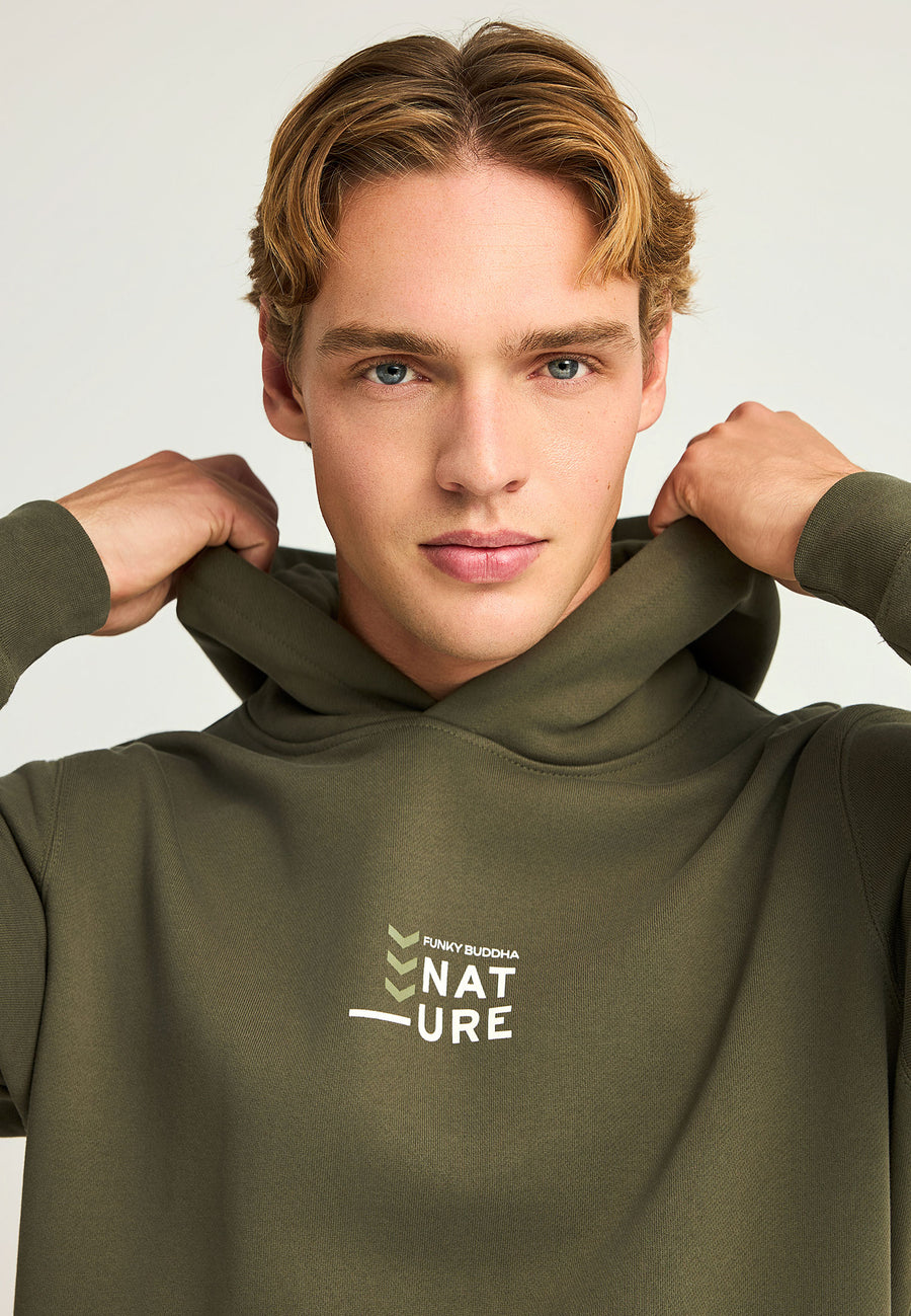 Hanorac cu croială lejeră și imprimeu grafic pe spate