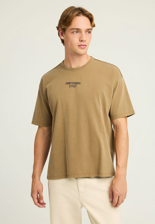 Tricou supradimensionat cu imprimeu pe piept