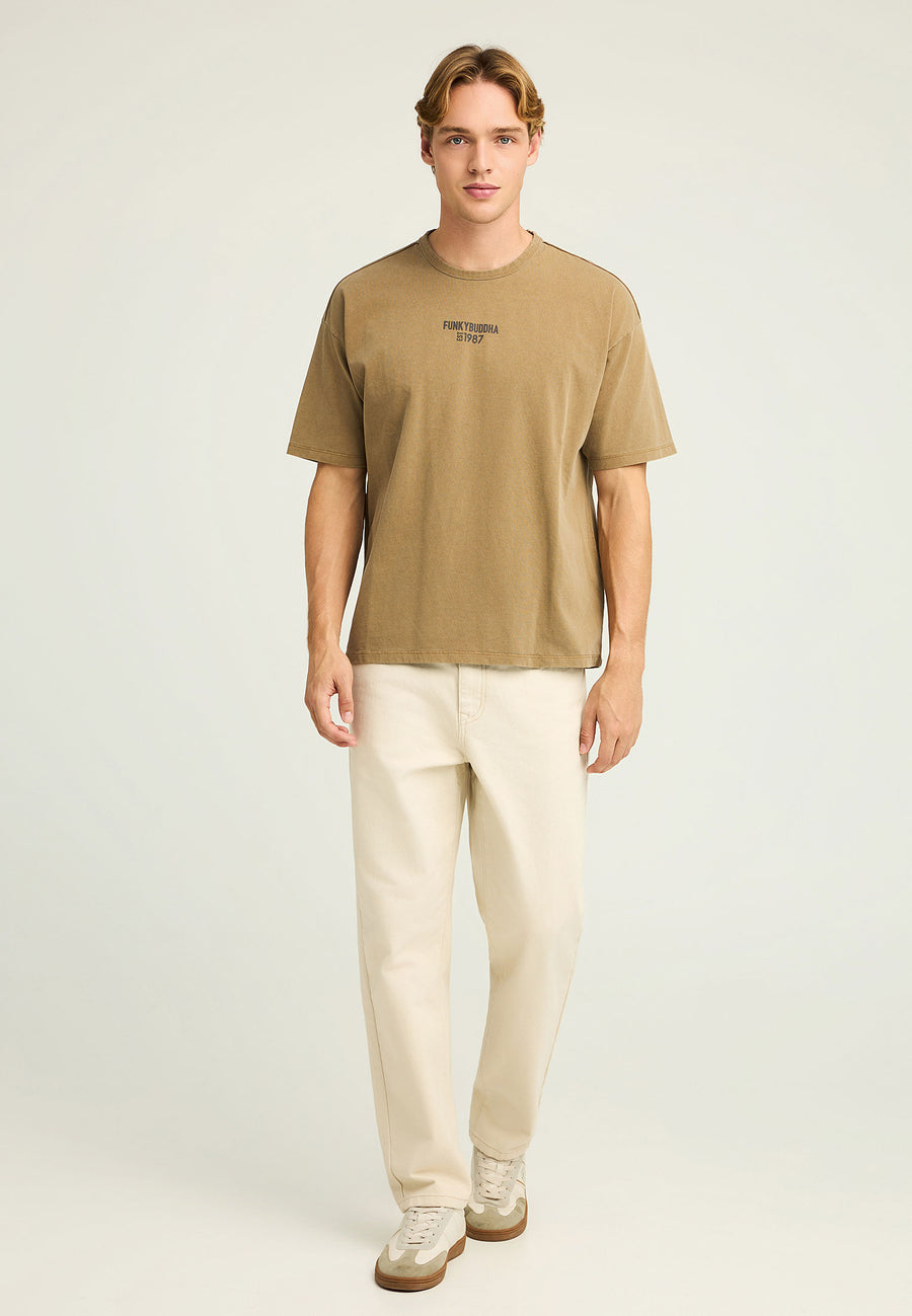 Tricou supradimensionat cu imprimeu pe piept
