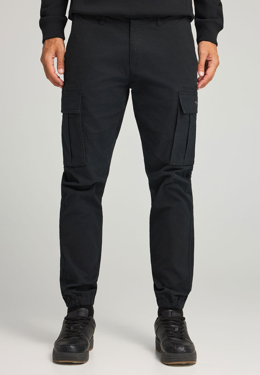 Pantaloni cargo bărbătești, croială regulată, cu manșetă la tiv