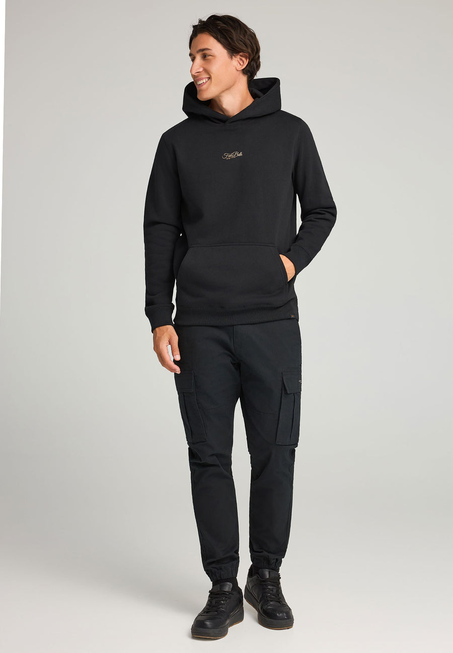 Pantaloni cargo bărbătești, croială regulată, cu manșetă la tiv