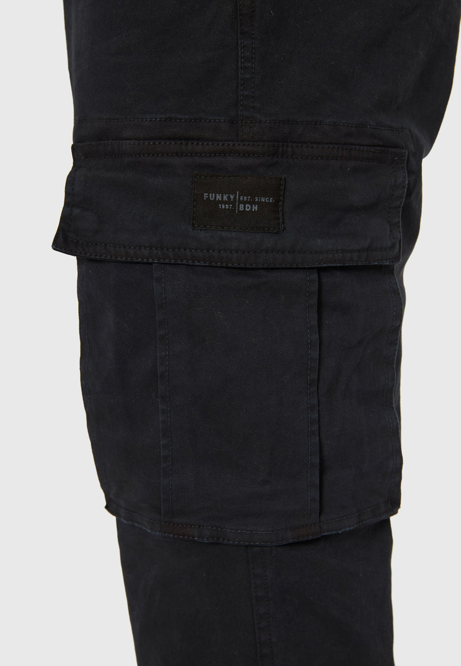 Pantaloni cargo bărbătești, croială regulată, cu manșetă la tiv