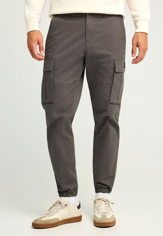 Pantaloni cargo bărbătești, croială regulată, cu manșetă la tiv