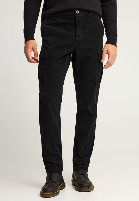 Pantaloni cargo din catifea reiată, croială lejeră, pentru bărbați