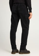 Pantaloni cargo din catifea reiată, croială lejeră, pentru bărbați