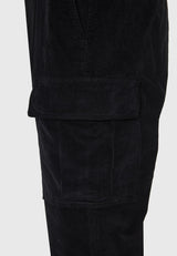 Pantaloni cargo din catifea reiată, croială lejeră, pentru bărbați