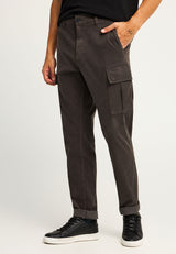 Pantaloni cargo din catifea reiată, croială lejeră, pentru bărbați