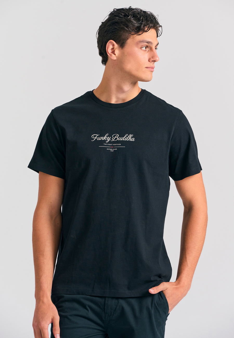 T-Shirt with Text Logo Chest Print