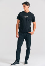 T-Shirt with Text Logo Chest Print