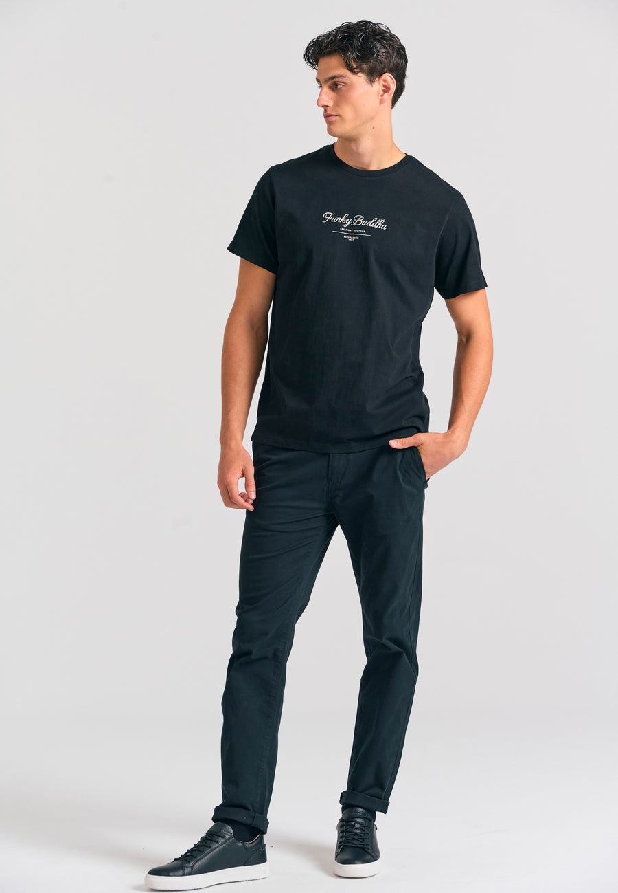 T-Shirt with Text Logo Chest Print